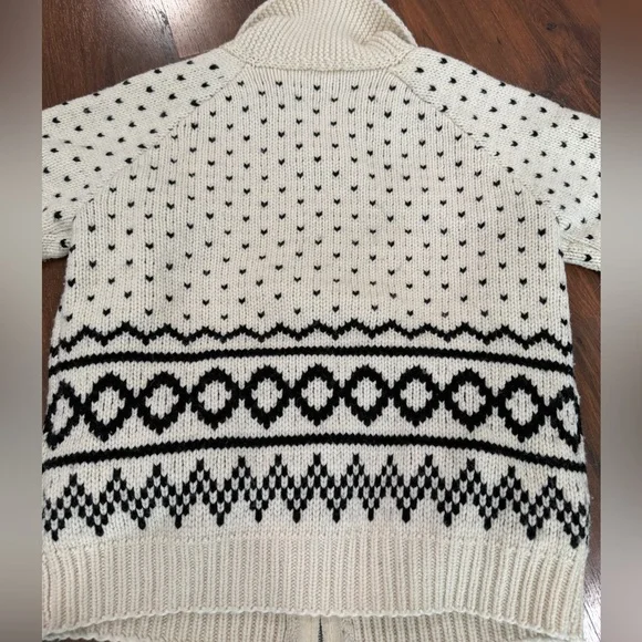Levi’s Sweater Women’s Large Nordic Heavy Knit Wool Zip Cardigan Shawl Collar - Picture 9 of 9